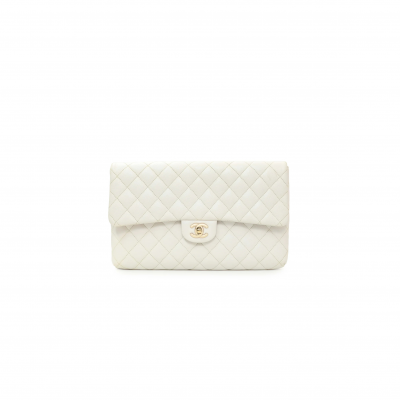 CHANEL QUILTED CAVIAR FLAP CLUTCH (28*20*3cm)